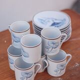 Lot de 8 tasses et soucoupes Deshoulieres porcelaine de Limoges