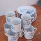 Set of 8 cups and saucers Deshoulieres Limoges