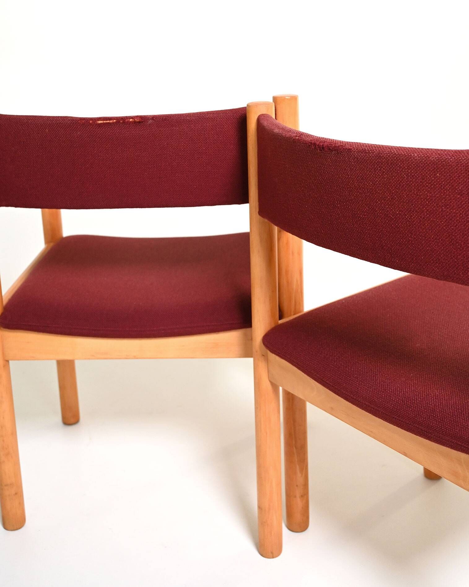 Set of 4 beech armchairs, Denmark, 1960s