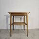 70s Hardwood Coffee Table with Slatted Shelf