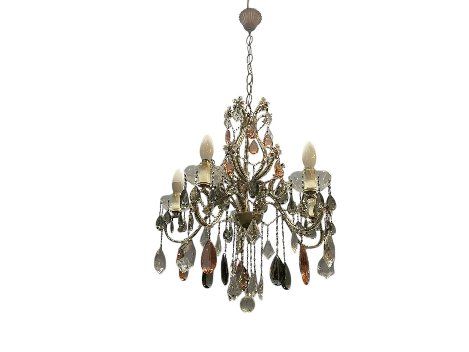 Crystal Beaded Italian Chandelier 1950/60’s