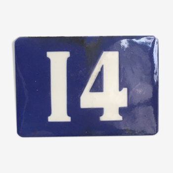 Street number plate in earthenware