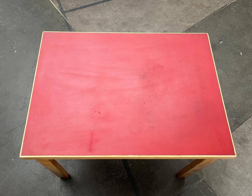 Mid-century red dining table or desk by Alvar Aalto for Artek, 1960s