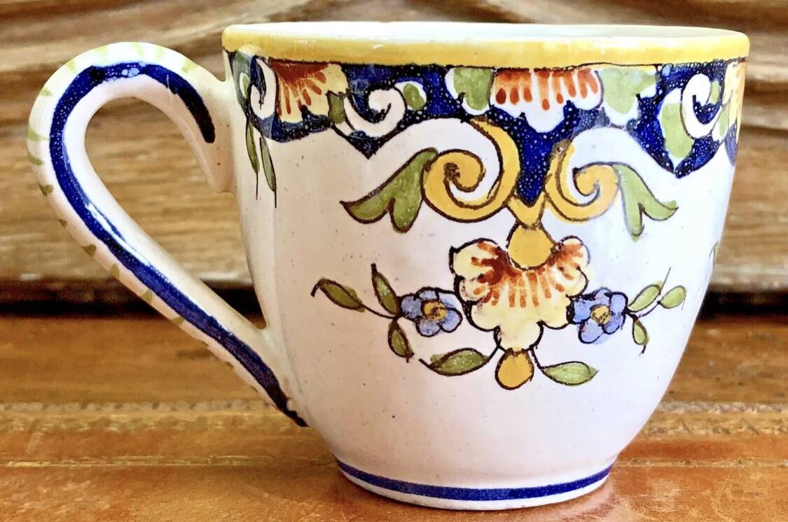 6 old Devres Fourmaintraux Rouen coffee cups Dinan model 19th century