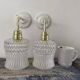 Pair of glass and ceramic wall lights