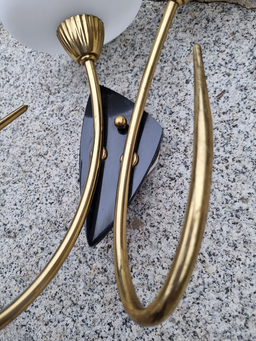 Double fire wall lamp, Arlus house, vintage, 50s