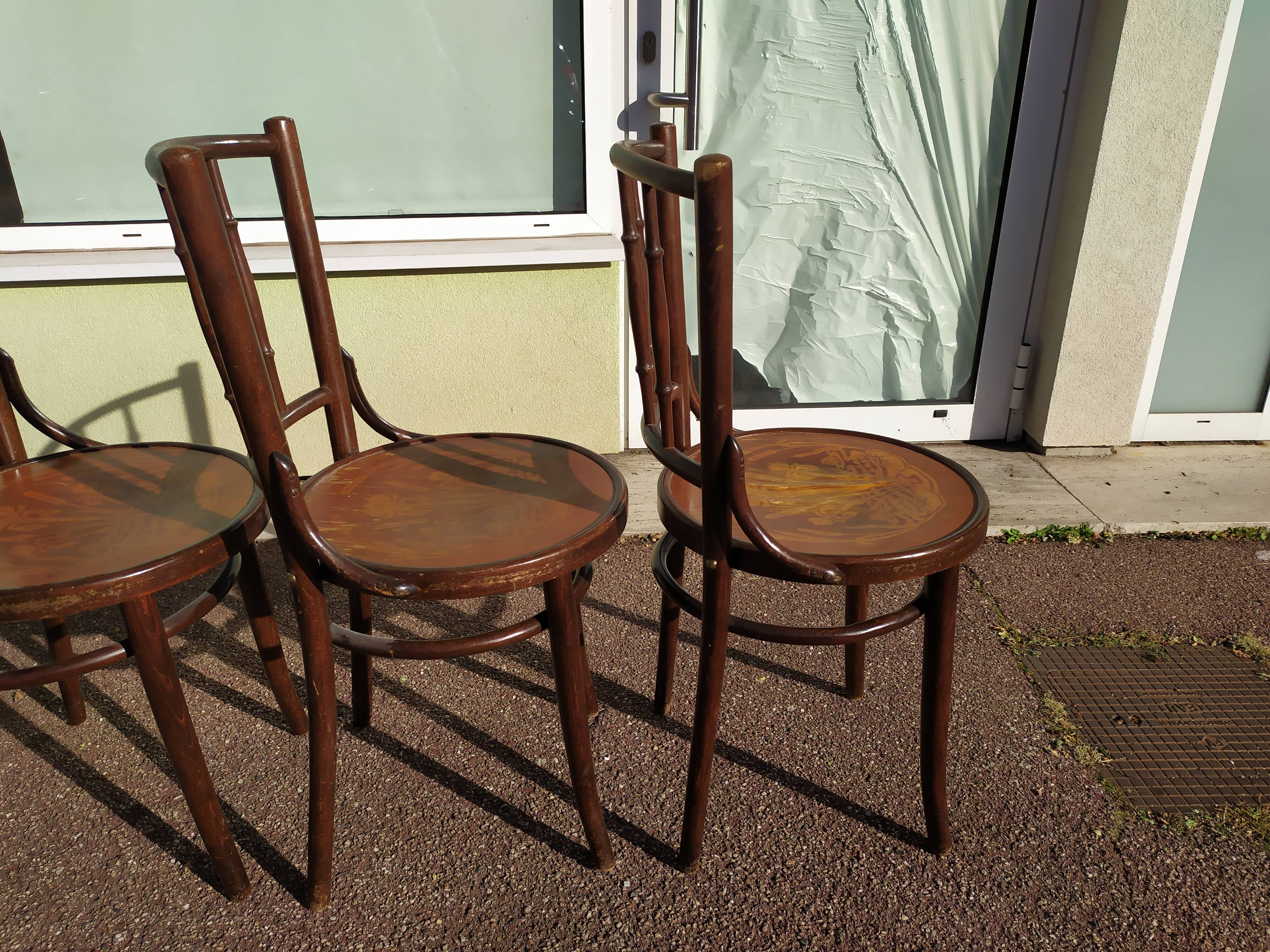 Lot de 6 chaise en bois - bistrot - terrasse - vintage