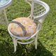Vintage White Rattan/Bamboo Garden Furniture Set with 2 Chairs and a Stool