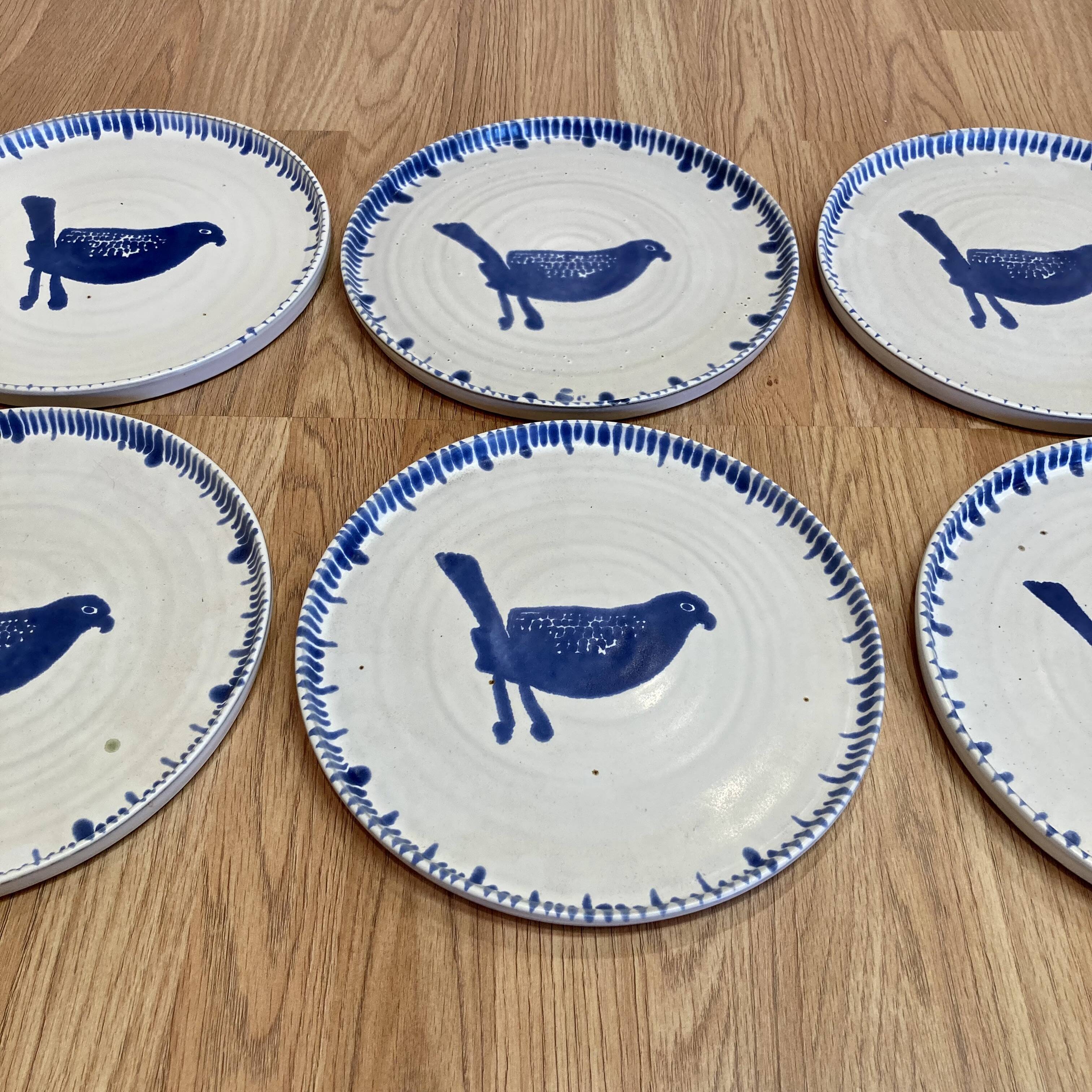 Set of 6 plates, entirely handmade.