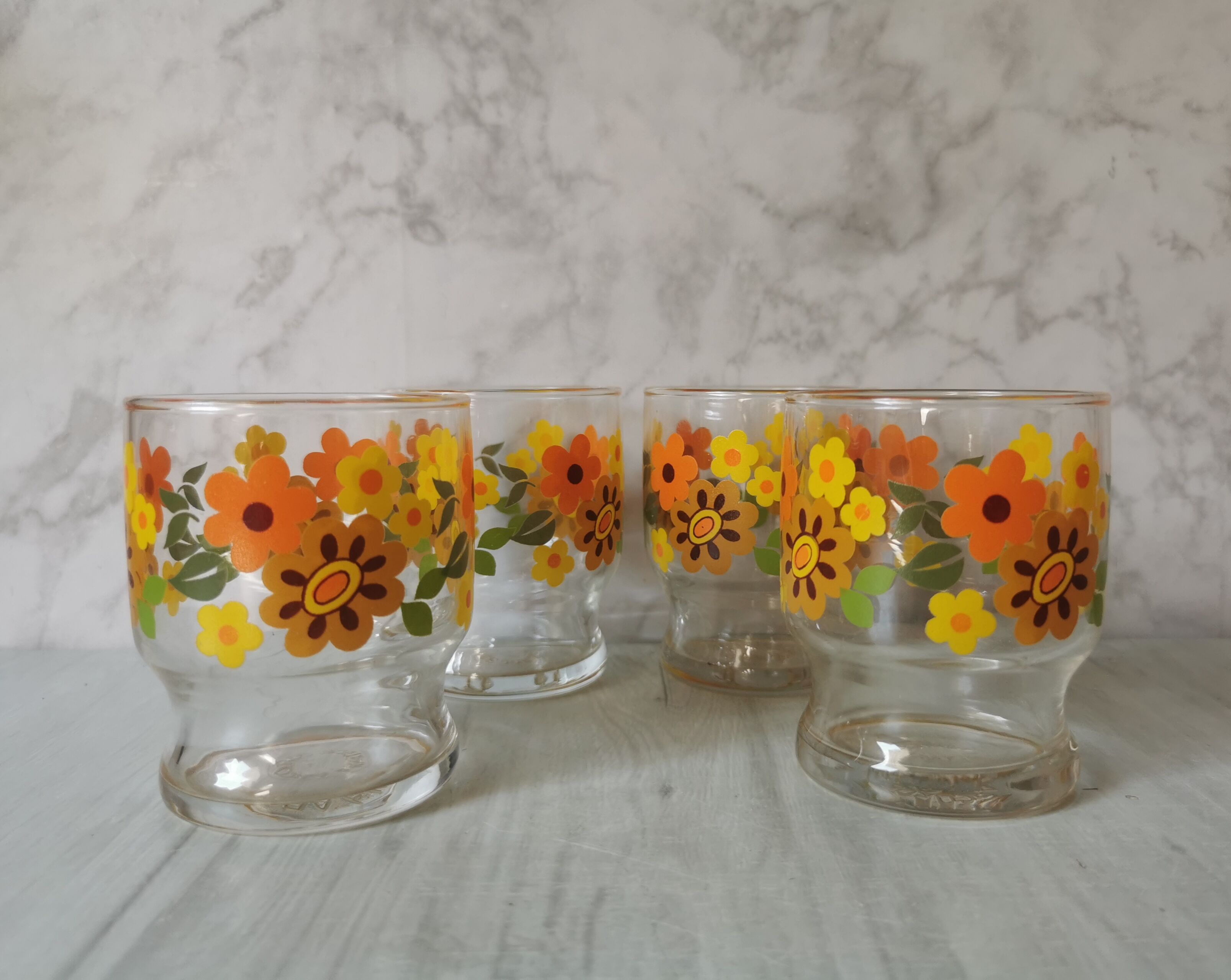 Vintage Arcoroc Flowers Glasses