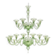 Monumental Murano Glass Chandelier with Rigadin Detailing by Simoeng