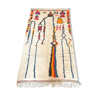 Berber carpet Azilal fluorescent multicolored wool, hand woven in Morocco