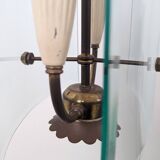 Pietro Chiesa for Fontana Arte Curved Glass and Brass Pendant Light 1940s