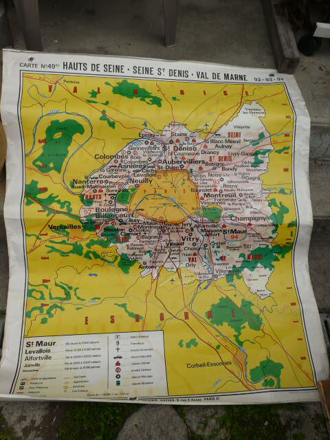 School poster N°49 Hatier 1969 Paris and suburbs