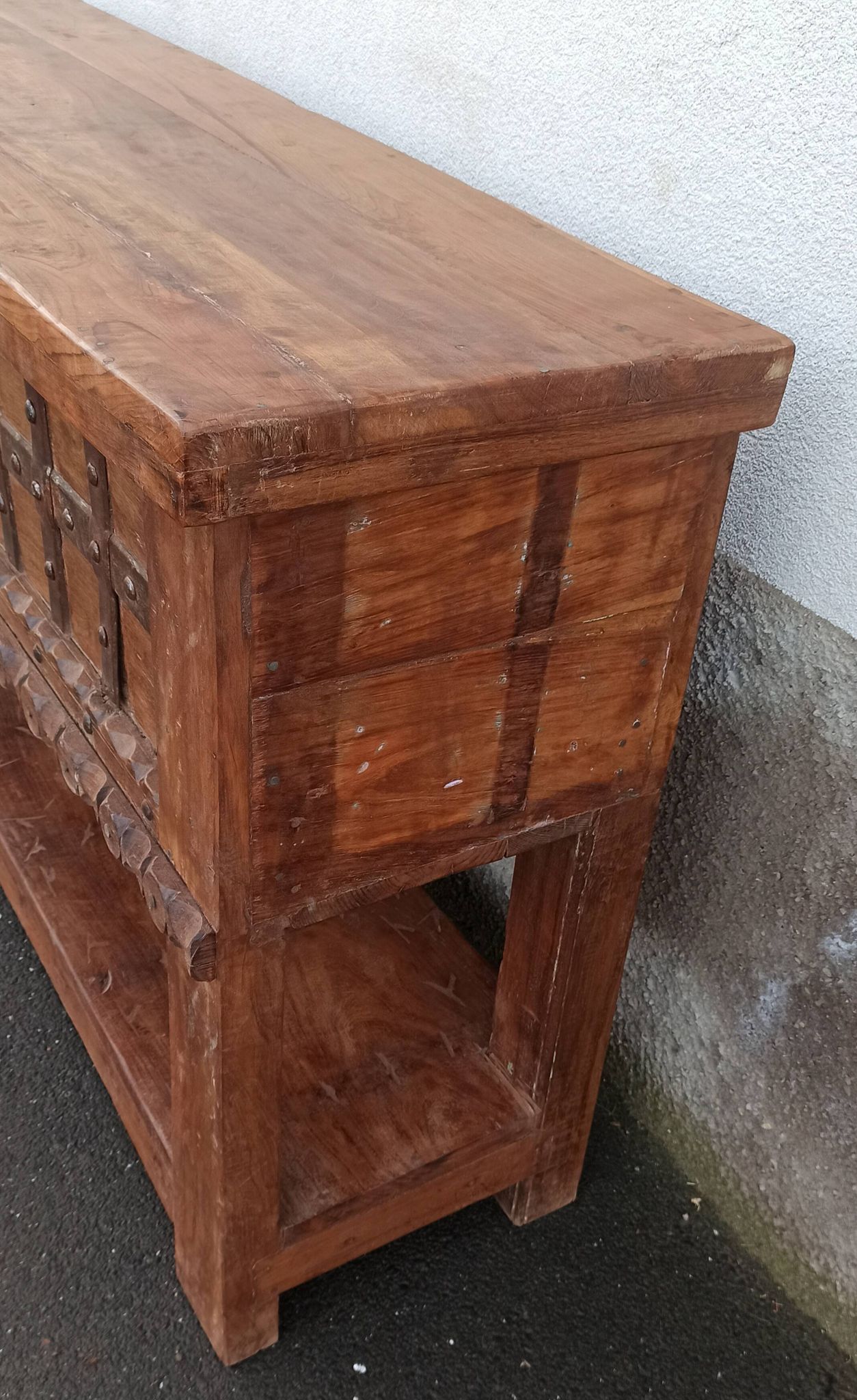 Console coffre en bois