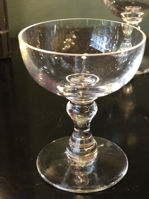 2 crystal champagne glasses