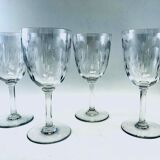 4 crystal wine glasses of Baccarat model Molière