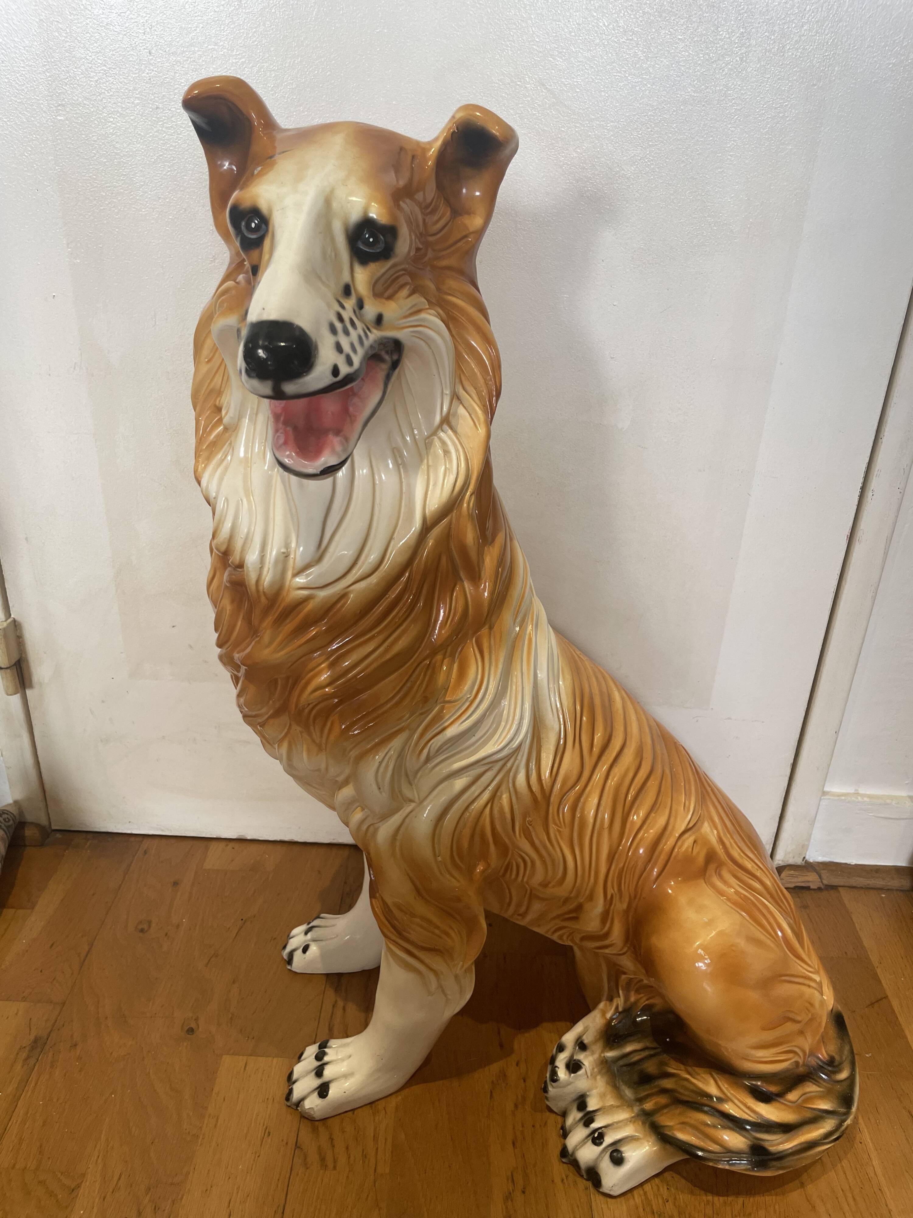 Collie dog sculpture