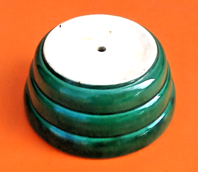 Céramique vernissée cache-pot vert années 1950