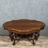 Fiddle-shaped mahogany pedestal table, Napoleon III period, circa 1850