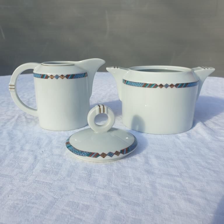 Sugar bowl and milk jug porcelain Létang & Rémy