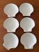 Set of 6 vintage shell-shaped small dishes – white ceramic bowls.