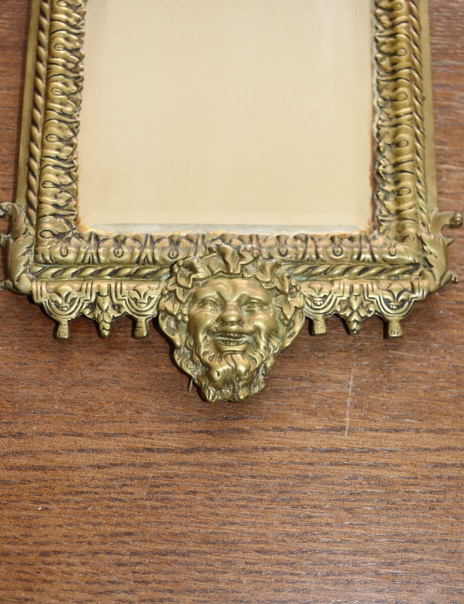 Paire de miroirs biseautés en bronze louis XIV