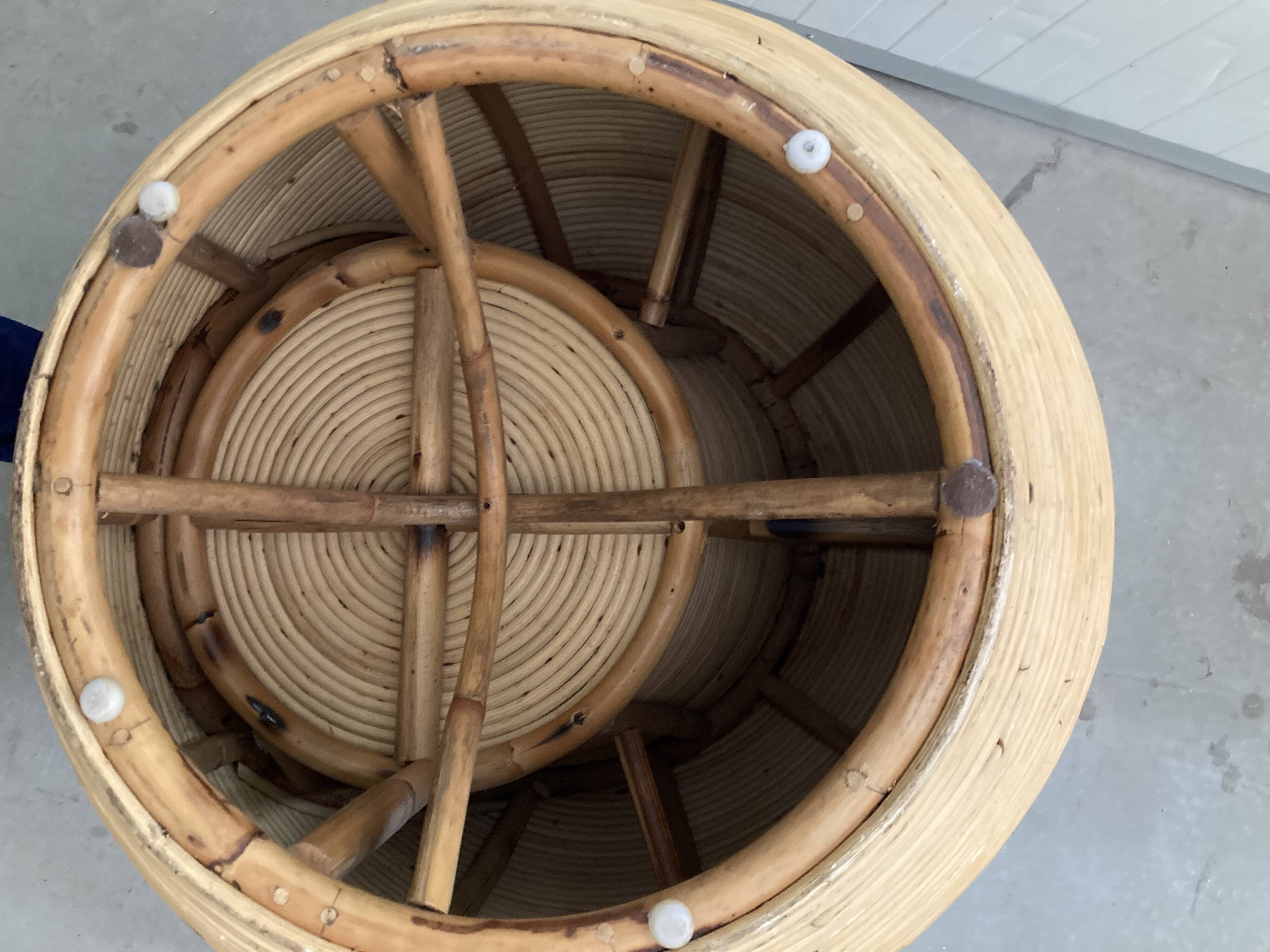 Set of Rattan Bamboo Kids Armchair Mid - Century Gabriella Crespi Style