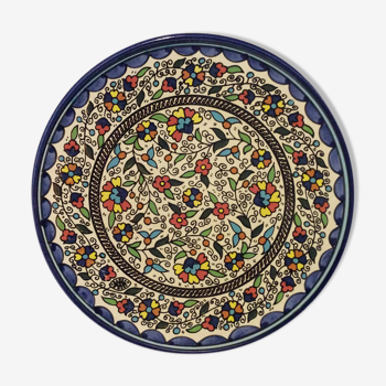 Round floral dish israel vintage