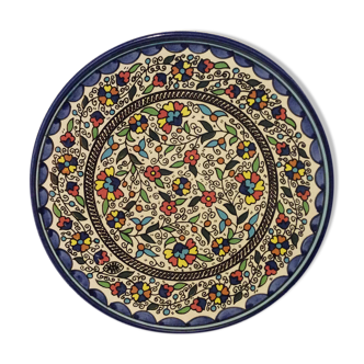 Round floral dish israel vintage