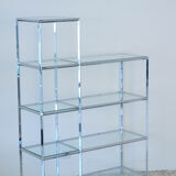 Etagère bibliothèque Vitra modulable chrome et verre