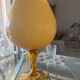 Footed vase Empoli in amber opaline glass, Italy