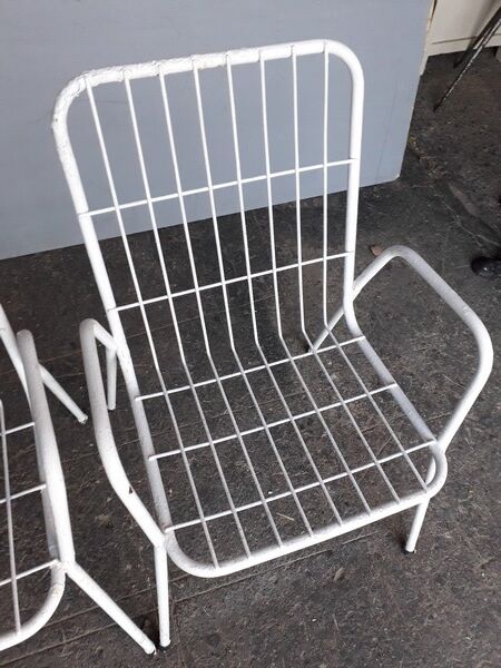 Pair 2 chairs / chairs Emu Rio metal vintage time 1960