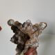 Candle holder in vintage gilded bronze plant leaf
