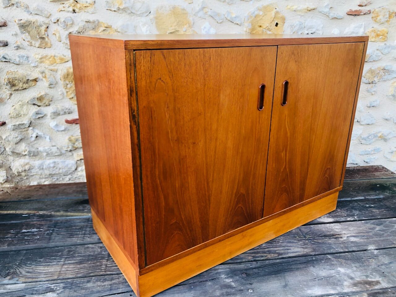 Low teak storage cabinet 60s