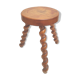 Tripod wood stool twisted feet