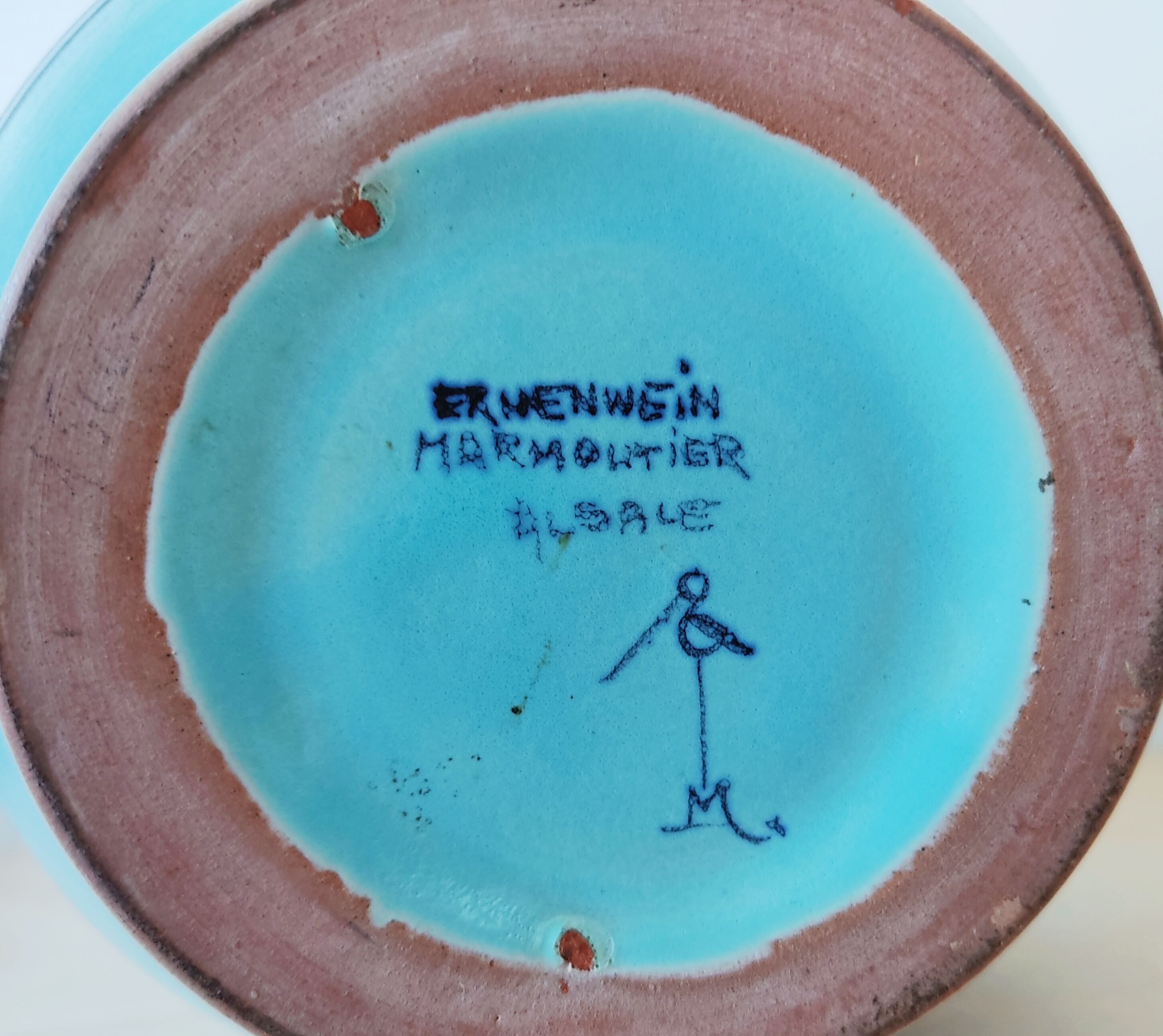 Vase Ernenwein Marmoutier Alsatian ceramic 1960