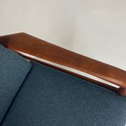 Mid-century teak armchair easy chair reupholstered 60s vintage