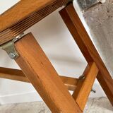 Folding bench in wood varnish vintage