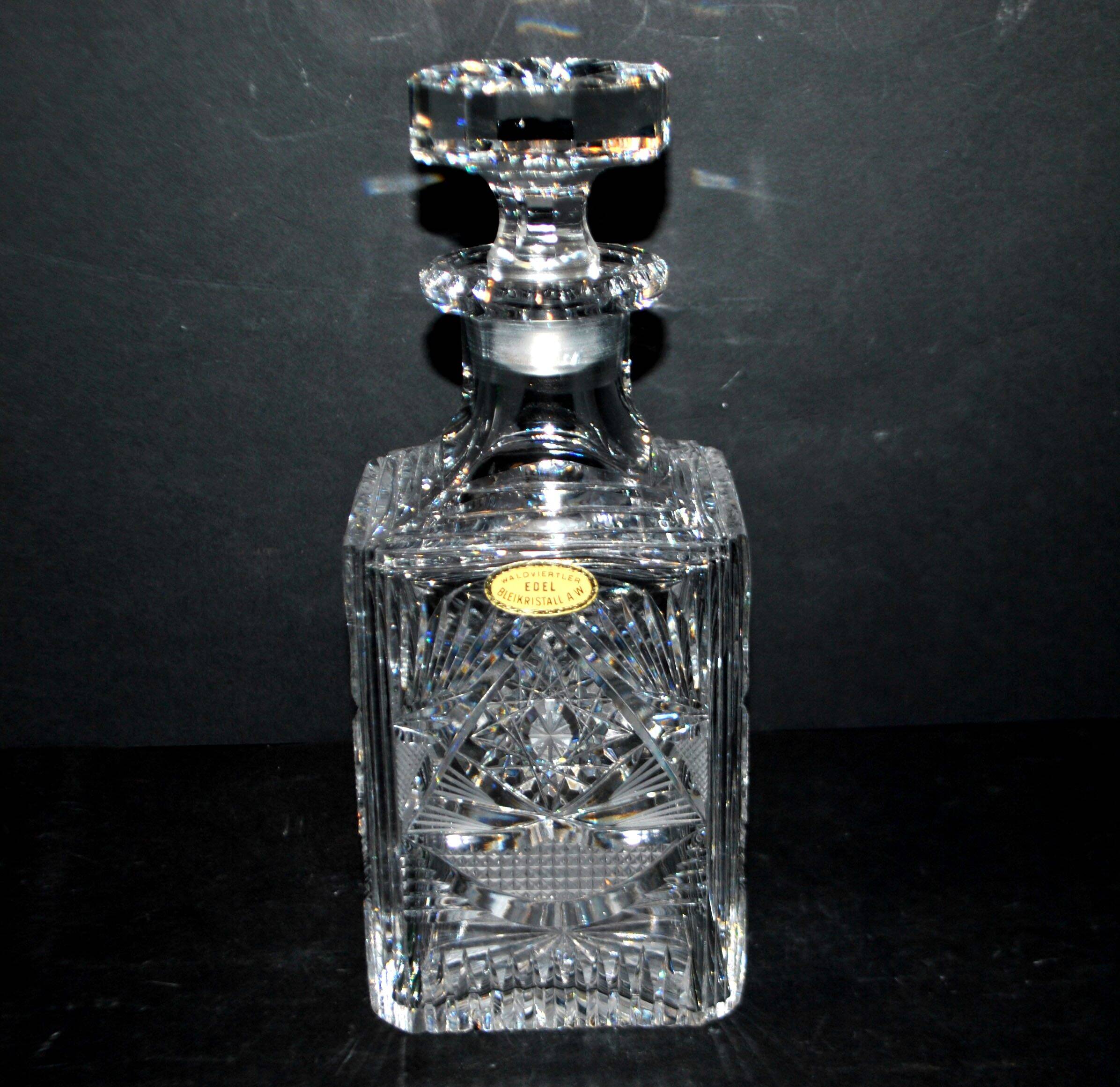 Waldviertler Edel Bleikristall cut crystal whisky decanter