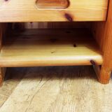 Pair of solid pine bedside tables 1970