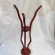 Round tripod wooden table with double size tray