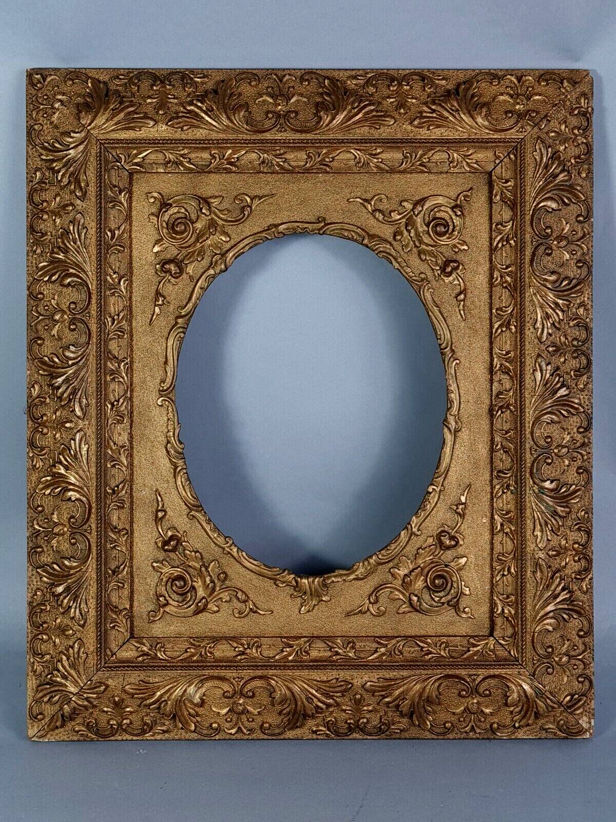Old frame view rectangle or oval wood gilded stucco 58x48 cm SB108