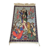 Tableau Tapis Tabriz Scène Galante 70x107 – Les Amoureux