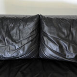 Black leather sofa, Cinna 80