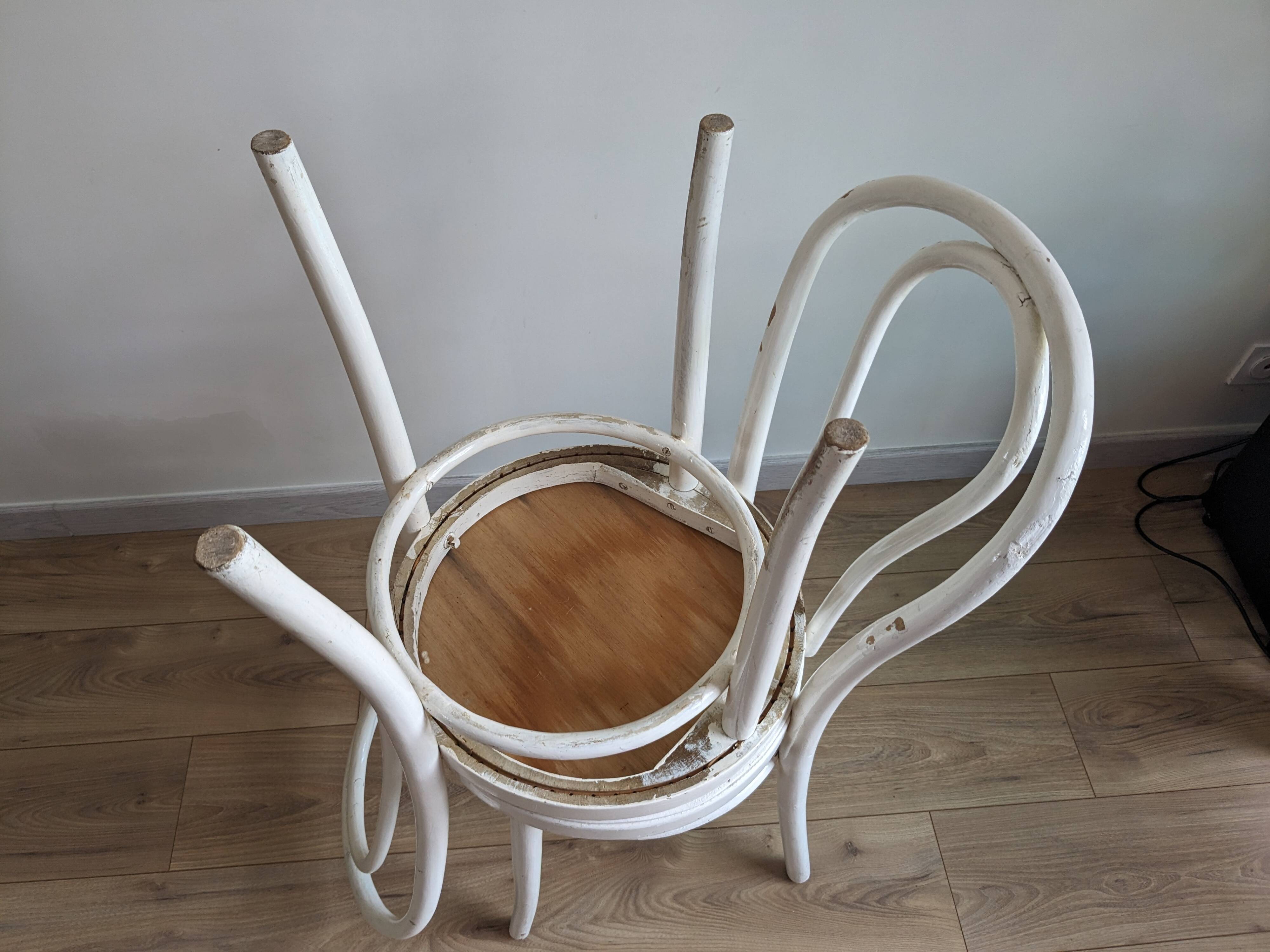 Set of 4 vintage shabby chic bistro chairs