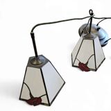 3 light chandelier with glass shades / Art Deco