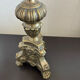 Vintage table lamp in chiselled bronze with a hexagonal shade.