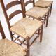 Architectural high-back chairs, straw seat, set of 4.