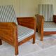 Fauteuils de véranda vintage en bois avec marqueterie incrustée 1930s